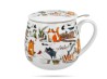 Kubek baryłka z zaparzaczem 430 ml Koci świat koty porcelana na prezent DUO