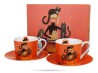 Filiżanki ze spodkami 2 szt Koci świat Cindy i koty 230 ml porcelana DUO