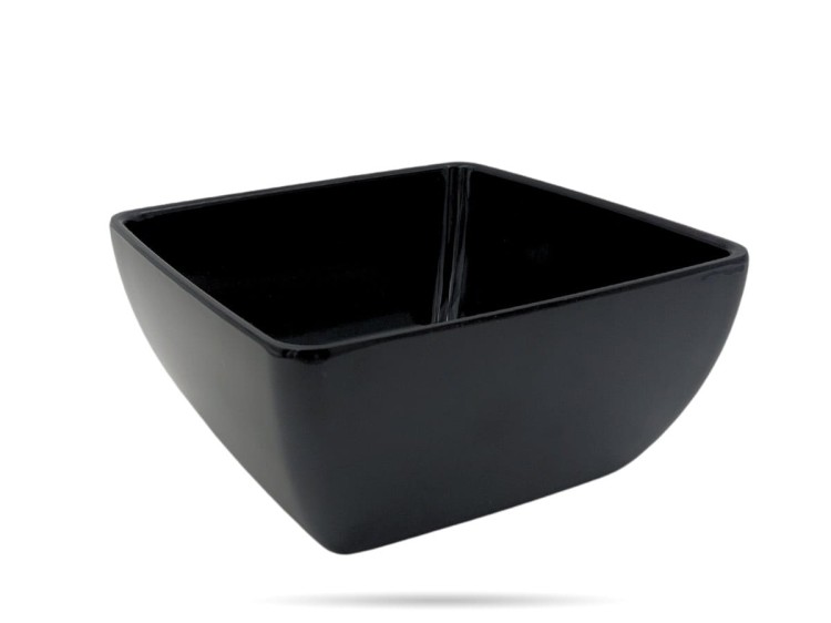 Salaterka z melaminy 19 cm kwadratowa czarna SZRON