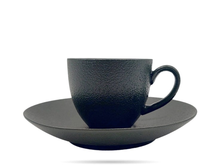 Filiżanka ze spodkiem 80 ml Terrea Black Alumina PORCELANA BOGUCICE