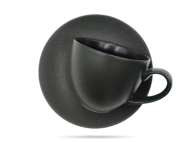 Filiżanka ze spodkiem 200 ml Terrea Black Alumina PORCELANA BOGUCICE