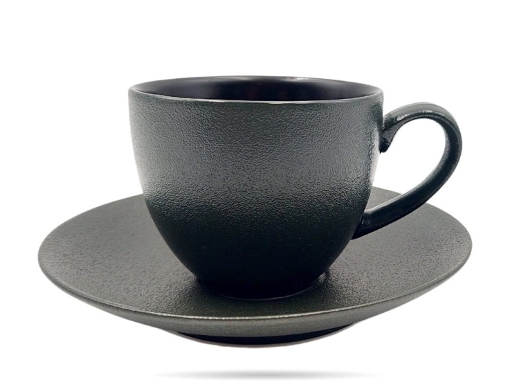Filiżanka ze spodkiem 300 ml Terrea Black Alumina PORCELANA BOGUCICE