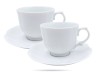Filiżanki ze spodkami 220 ml 2 szt prezent Perla White PORCELANA BOGUCICE