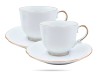 Filiżanki ze spodkami 220 ml 2 szt prezent Perla Gold PORCELANA BOGUCICE