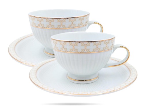 Filiżanki ze spodkami 200 ml 2 szt Oxia prezent PORCELANA BOGUCICE